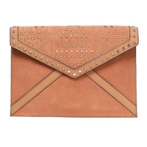 rebecca minkoff suede envelope clutch